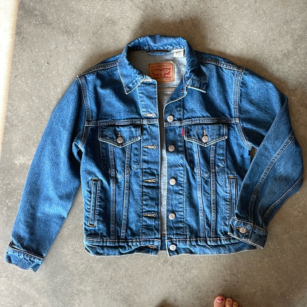 Levi's Ex-boyfriend Denim Trucker Jacket Color Neu Blue - Dark Wash